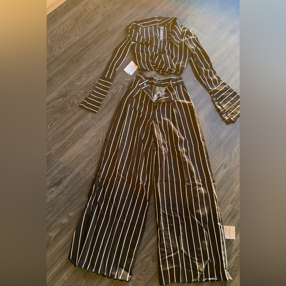 ASOS Luxe Striped black and white co-ord set